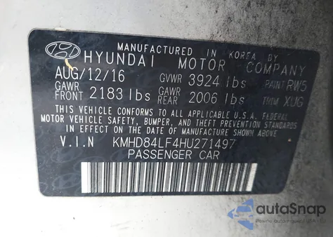 2017 Hyundai Elantra Se из США, поврежденный, VIN KMHD84LF4HU271497